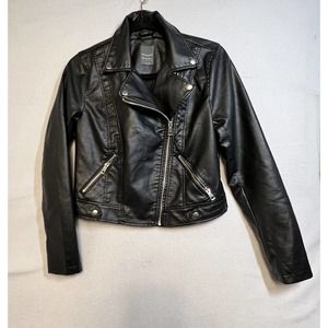 Women's Black Faux Leather Jacket